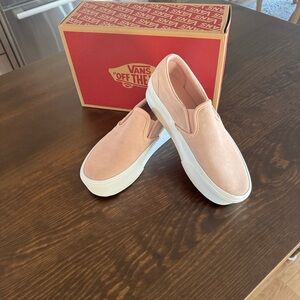 Vans Women's Pink Slip-On Platform Sneakers